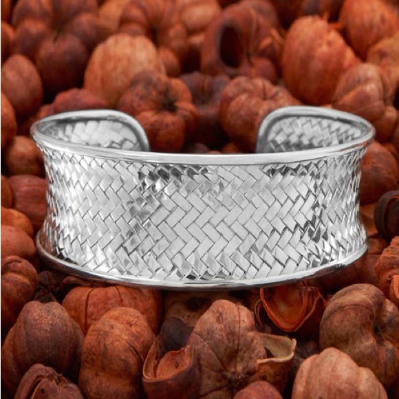 Silver Stars Collection Jewelry - Sterling Silver Woven Cuff Bracelet